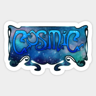 Cosmic Art Nouveau Retro Psychedelic Emblem Sticker